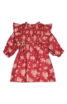 Iris & Ivy Kids' Floral Smocked Bodice Dress in Red