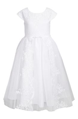 Iris & Ivy Kids' Lace Trim First Communion Dress in White