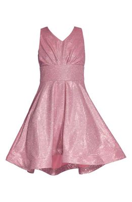 Iris & Ivy Kids' Metallic Bow Back High-Low Party Dress in Pink