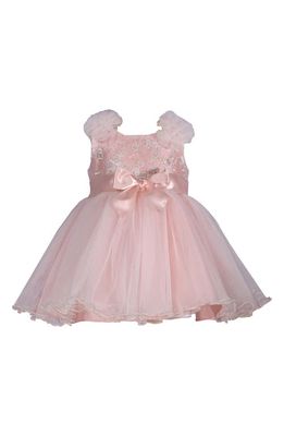 Iris & Ivy Kids' Sequin Embroidered Lace & Tulle Party Dress in Peach