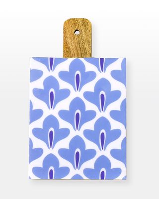 Iris Blue Sprout Mango Wood Small Rectangle Board