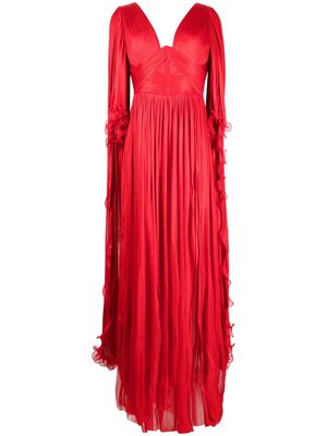 Iris Von Arnim draped satin-finish gown - Red
