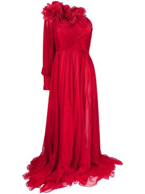 Iris Von Arnim Hellen ruffled silk gown - Red