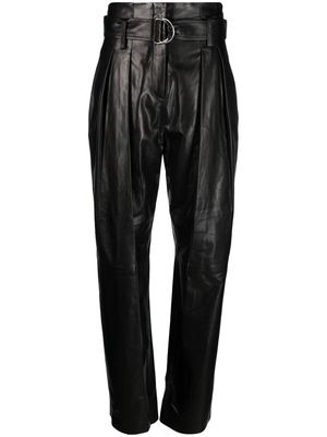 IRO Adica straight-leg leather trousers - Black
