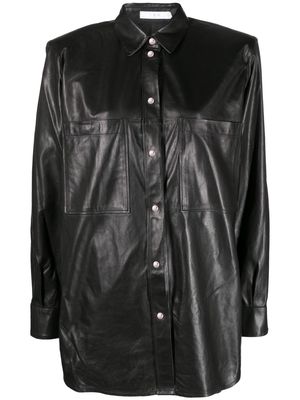 IRO Alegre long-sleveed leather shirt - Black