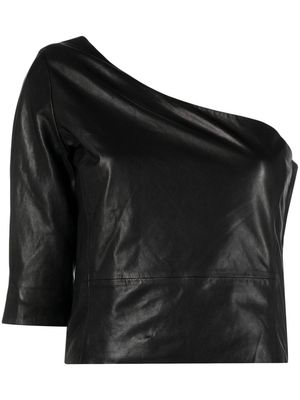IRO Ameda one-shoulder leather top - Black