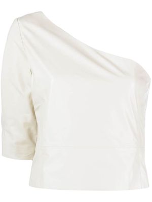IRO Ameda one-shoulder leather top - Neutrals