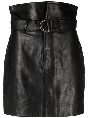 IRO Angelica belted leather skirt - Black