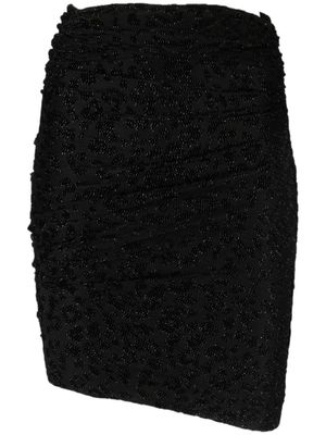 IRO Annick Leopard miniskirt - Black