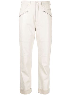IRO Aysel leather cropped trousers - Neutrals