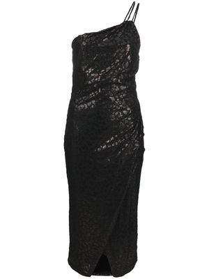 IRO Bexly metallic one-shoulder dress - Black