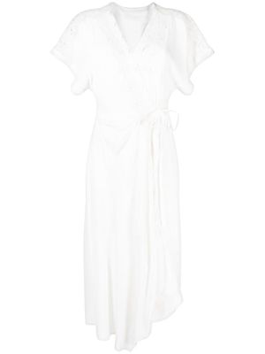 IRO Britta wrap-front midi dress - White