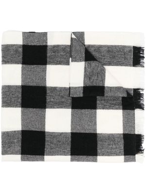 IRO check pattern wool scarf - Black