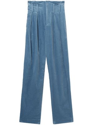 IRO corduroy cotton high-waist trousers - Blue