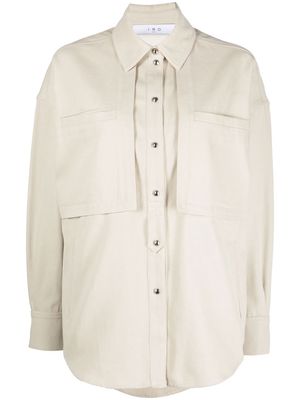 IRO cotton press-stud long-sleeve shirt - Neutrals