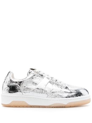 IRO cracked-effect leather sneakers - Silver
