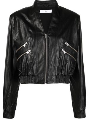 IRO cropped leather jacket - Black