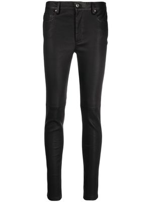 IRO cropped skinny leather trousers - Black