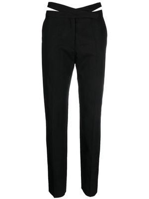 IRO cut-out cotton tailored trousers - Black