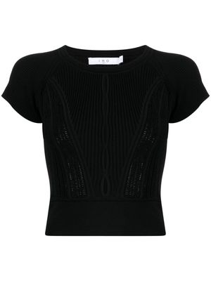 IRO cut-out ribbed top - Black