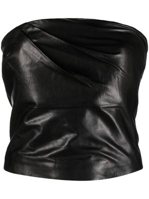 IRO Davea leather cropped top - Black
