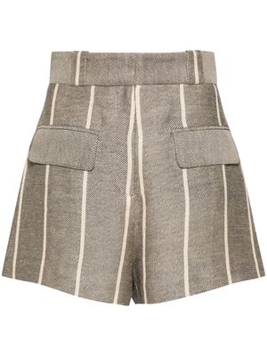 IRO Dorca striped twill shorts - Brown