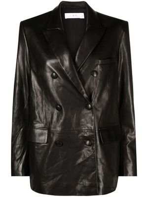 IRO Doumi double-breasted leather blazer - Black