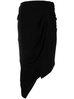 IRO draped asymmetric midi skirt - Black