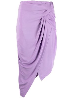 IRO draped asymmetric midi skirt - Purple