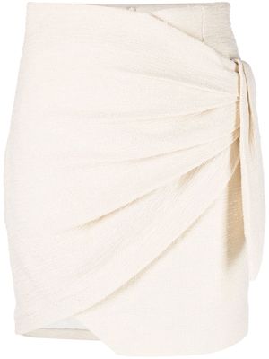 IRO draped-detail textured skirt - White