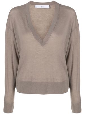 IRO fine-knit V-neck jumper - Grey