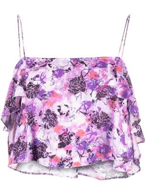 IRO floral-print cropped blouse - Purple