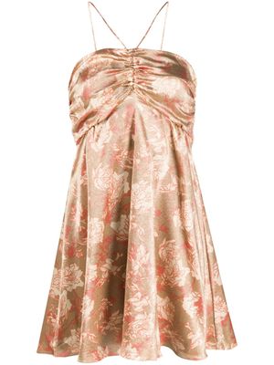 IRO floral-print halterneck dress - Gold