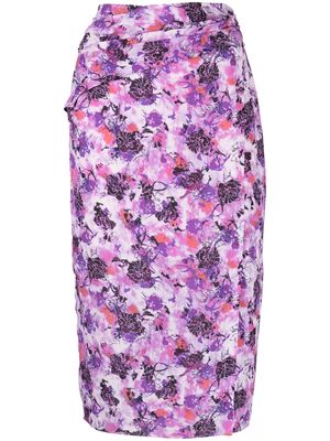 IRO floral-print mid-length skirt - Purple