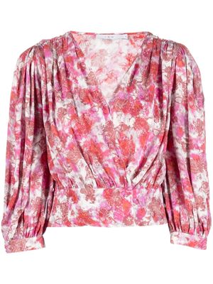 IRO floral-print wrap blouse - Red