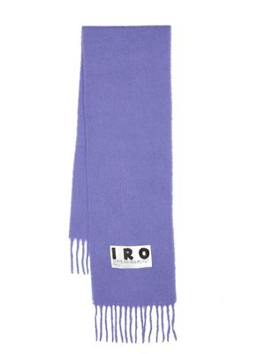 IRO fringe-edge brushed scarf - Purple