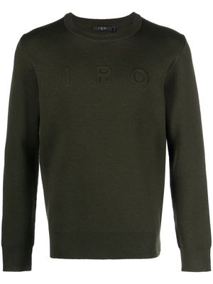IRO Fury logo-embossed wool jumper - Green