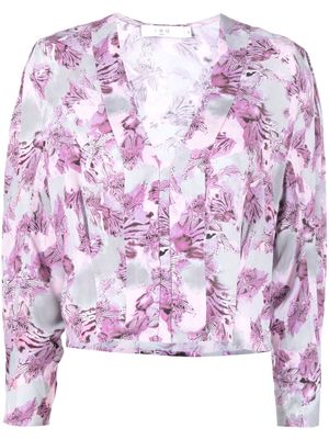 IRO graphic-print v-neck blouse - Purple