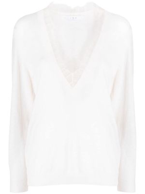 IRO Haby lace-detail jumper - White