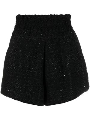 IRO high-waist tweed shorts - Black