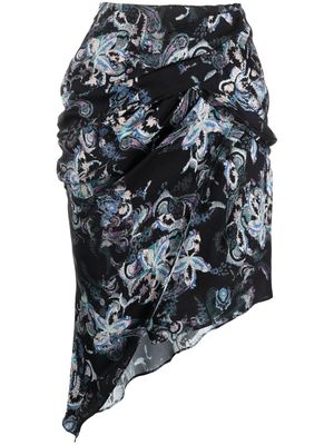 IRO high-waisted asymmetrical skirt - Black