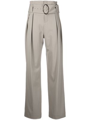 IRO high-waisted belted trousers - Grey