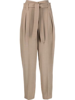 IRO high-waisted belted trousers - Neutrals