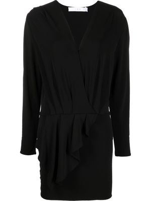 IRO jersey wrap-style mini dress - Black