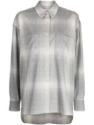 IRO Joye plaid-check bead-embellished shirt - Grey