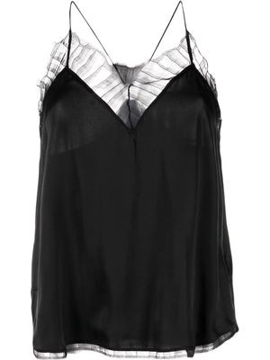 IRO lace-embellished silk top - Black
