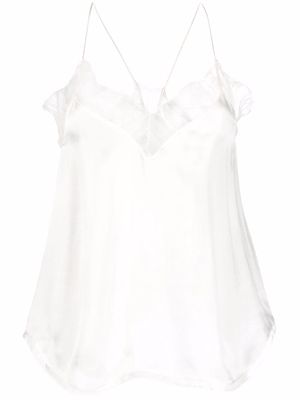 IRO lace-embellished silk top - White