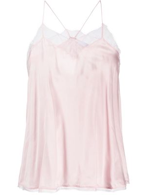IRO lace-trim silk sleeveless blouse - Pink