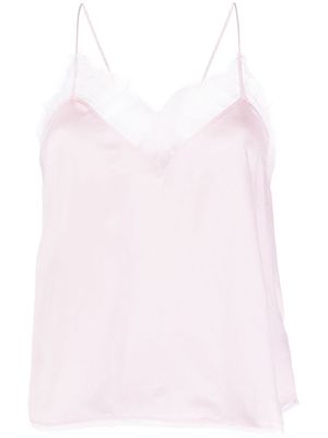 IRO lace-trim silk vest - Pink