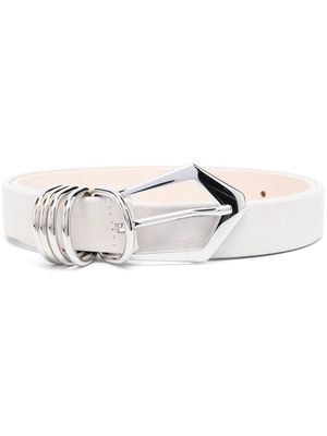 IRO leather buckle belt - White